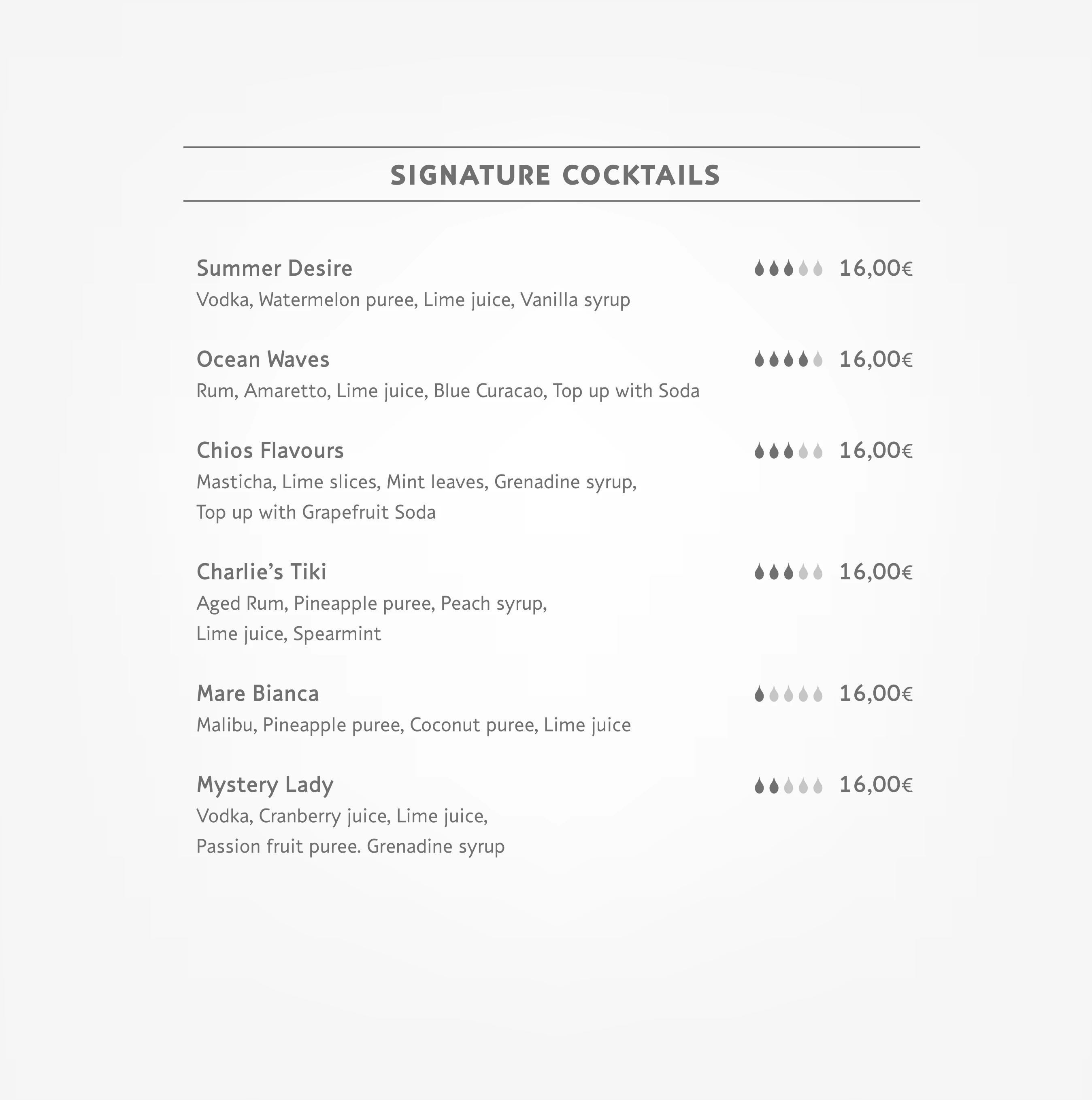 Charlie's brunch menu