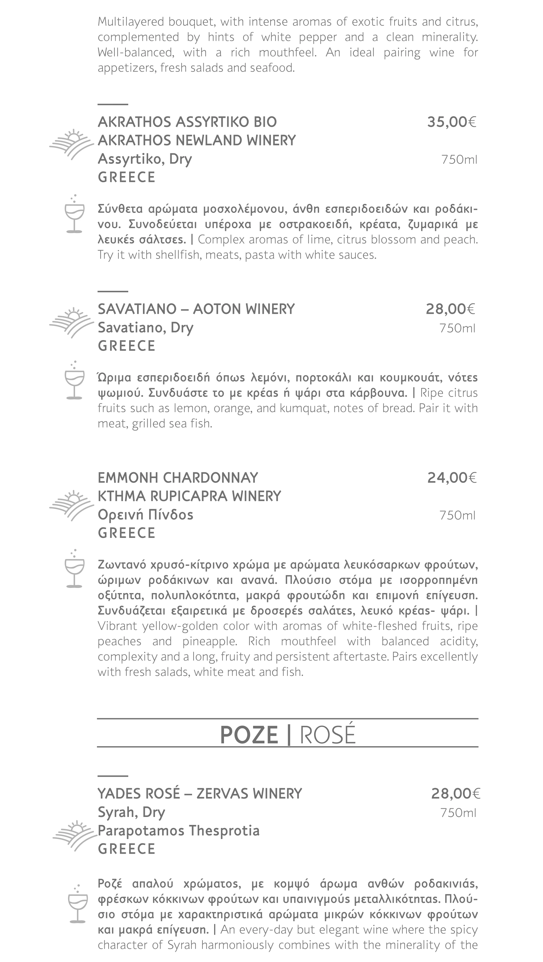 Charlie's brunch menu